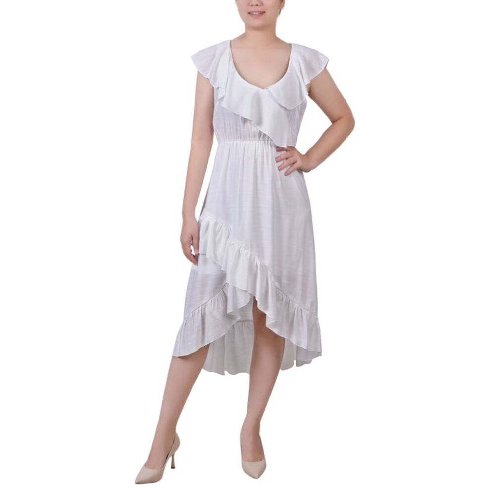 NY Collection Petite Sleeveless Flounced Dress